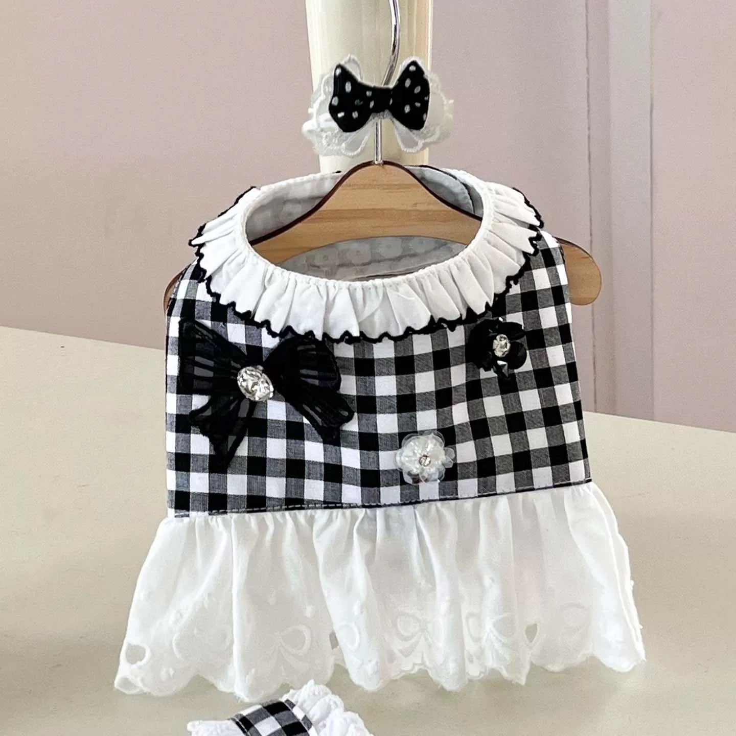 Autumn Bless Floral Checkered Lace Harness