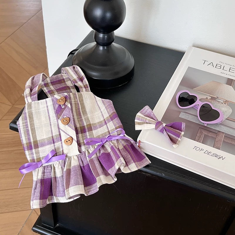 Autumn Bless Ribbon Present♪ Cotton Check Skirt | Cotton Check Skirt with Ribbon