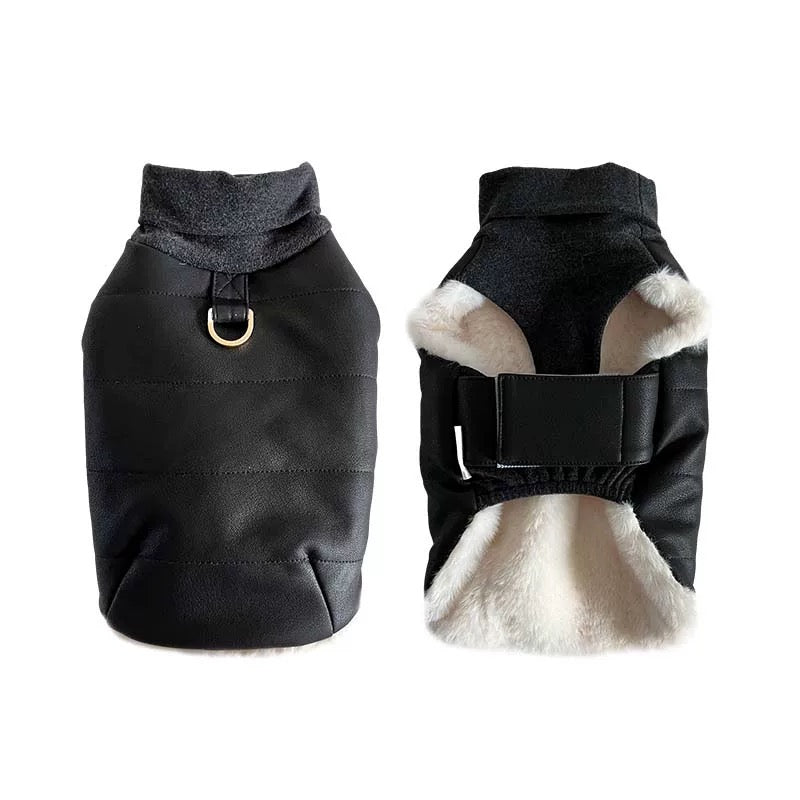 Autumn Bless PU Leather Warm Pet Vest | PU Leather Warm Pet Vest