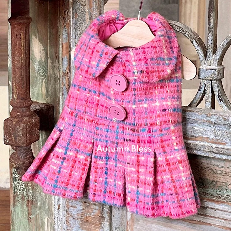 Autumn Bless Elegant Tweed Dress & Beret Combo