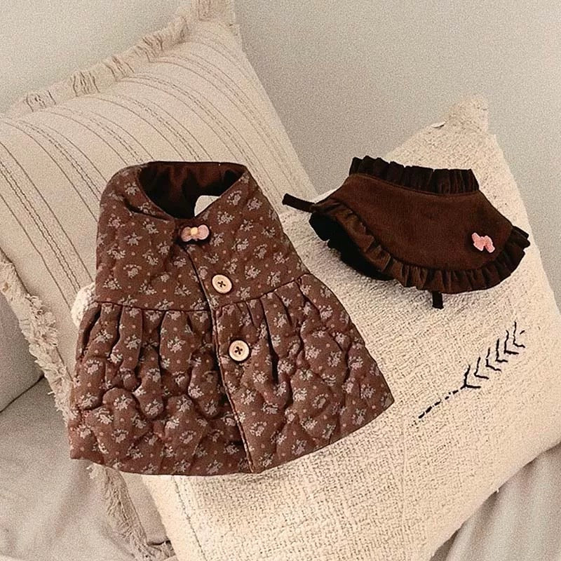 Autumn Bless Floral Quilted Cotton Dress 