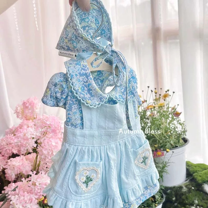 Autumn Bless Floral Apron Layered Dress | Floral Apron Layered Dress 