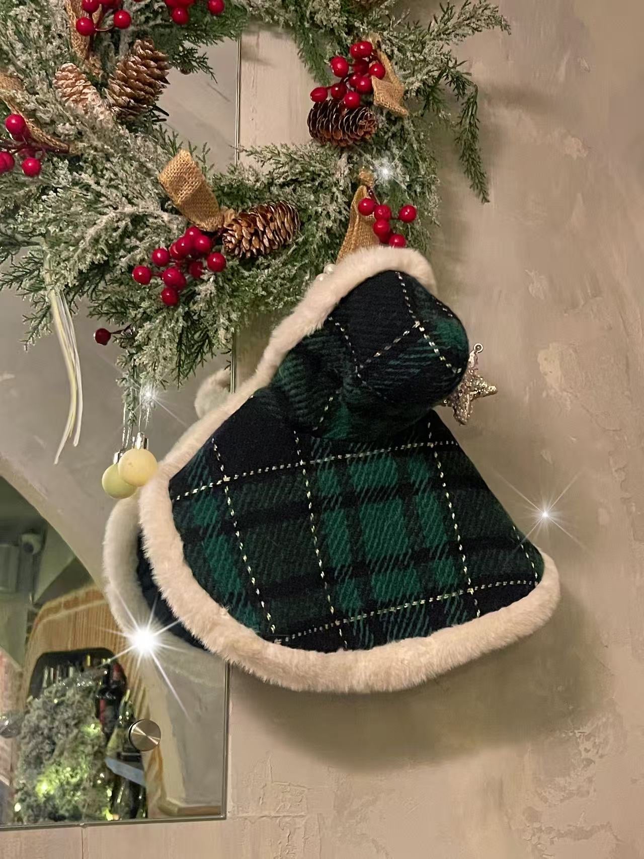 Autumn Bless Merry Tartan Reversible Pet Cloak