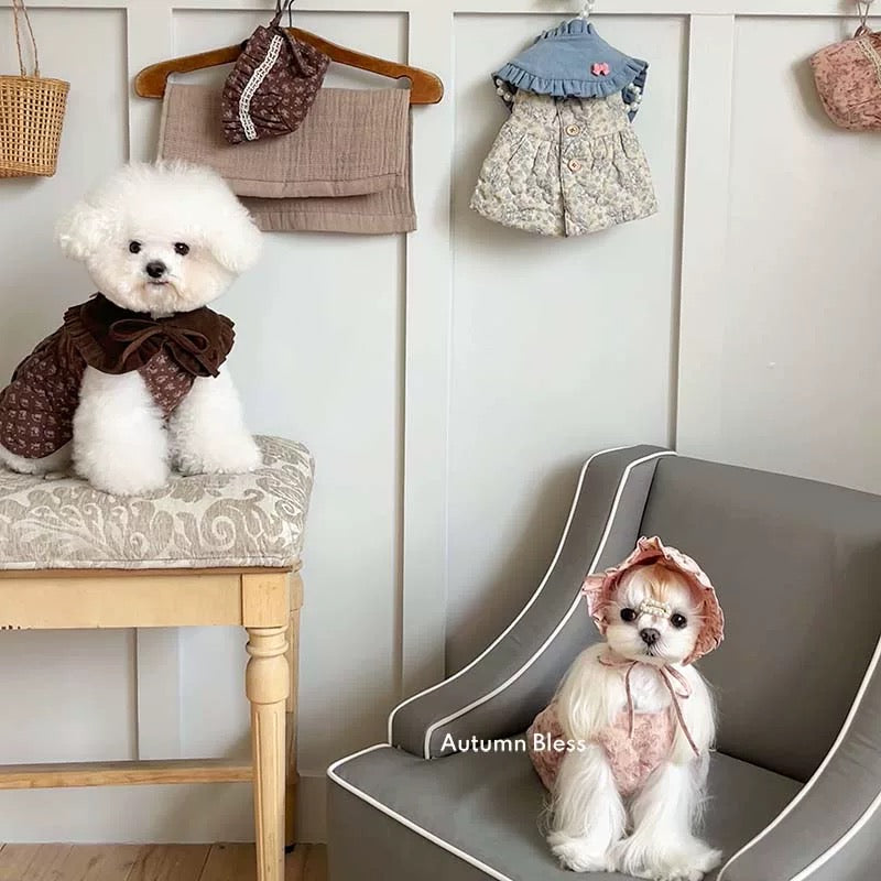 Autumn Bless Floral Quilted Cotton Dress 