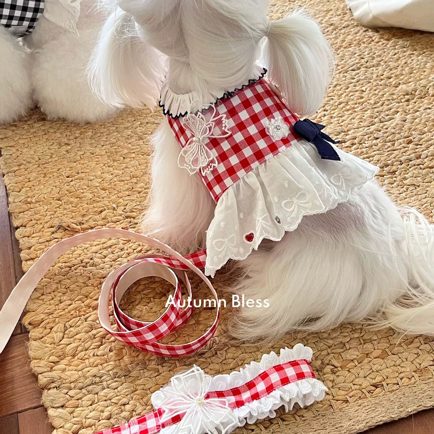 Autumn Bless Floral Checkered Lace Harness