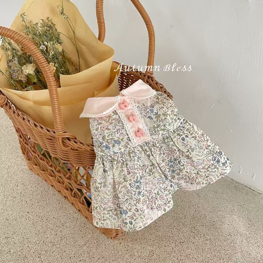 Autumn Bless Floral Dress &amp; Hair Accessory Set | Floral Dress &amp; Hair Accessory Set 