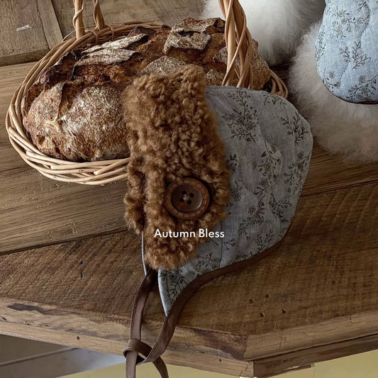 Autumn Bless Floral Quilted Teddy Bonnet | Floral Quilted Teddy Bonnet