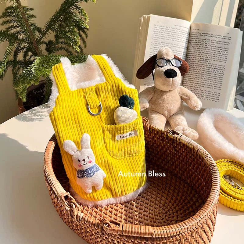 Autumn Bless Cozy Corduroy Vest with Plush Details 