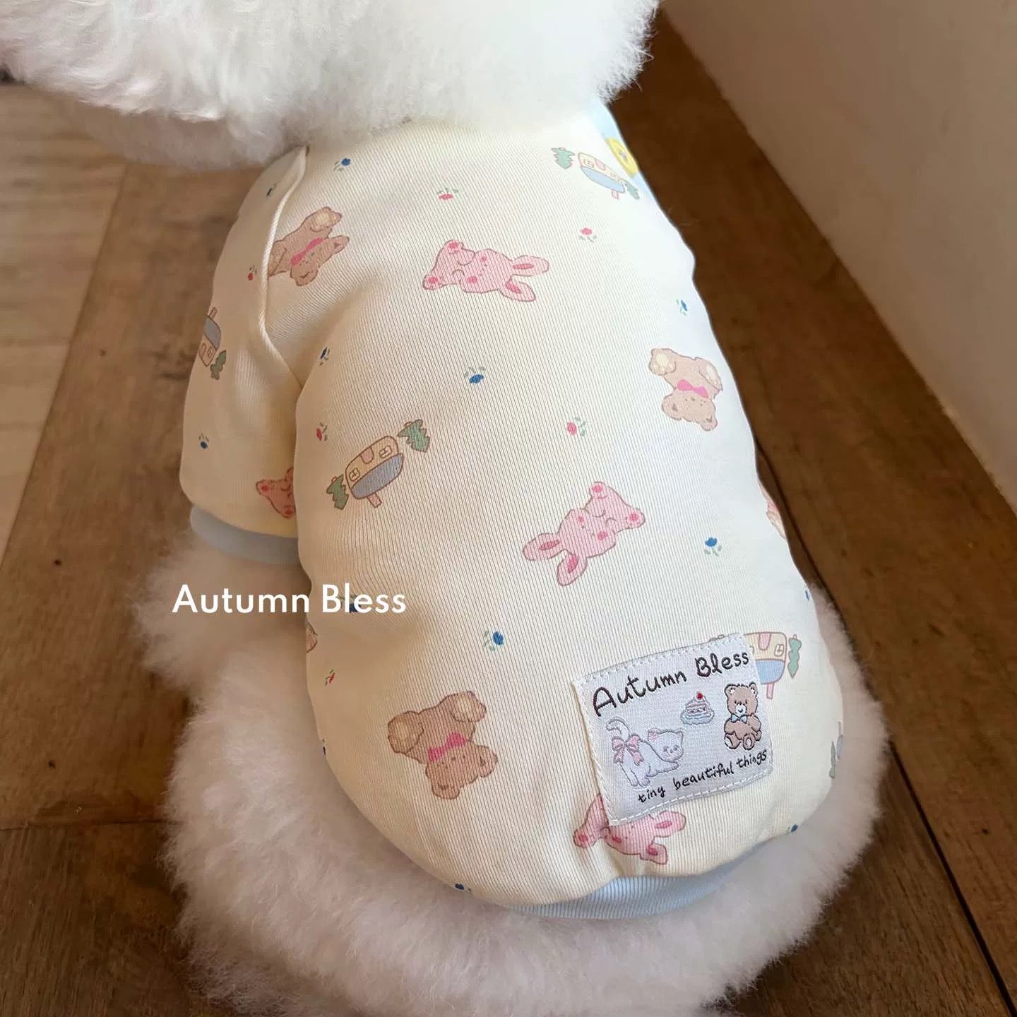 Autumn Bless Bear Print Soft Top
