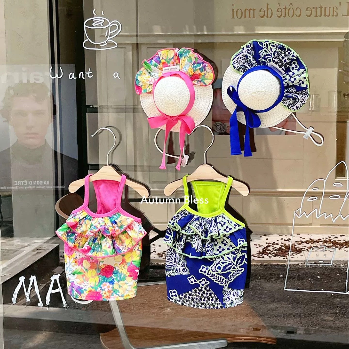 Autumn Bless Summer Resort Frill Camisole Dress with Ribbon 