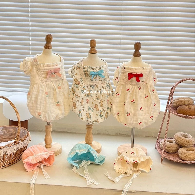 Autumn Bless Puffy Ribbon Home Dress Set