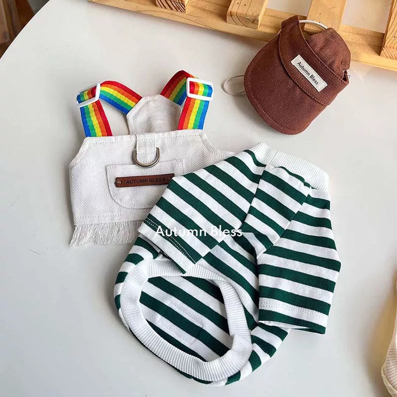 Autumn Bless Breezy Striped Knit Tee (Cap Sold Separately) 