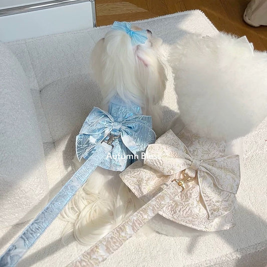 Autumn Bless Elegant Bow Matching Leash |Elegant Bow Matching Leash