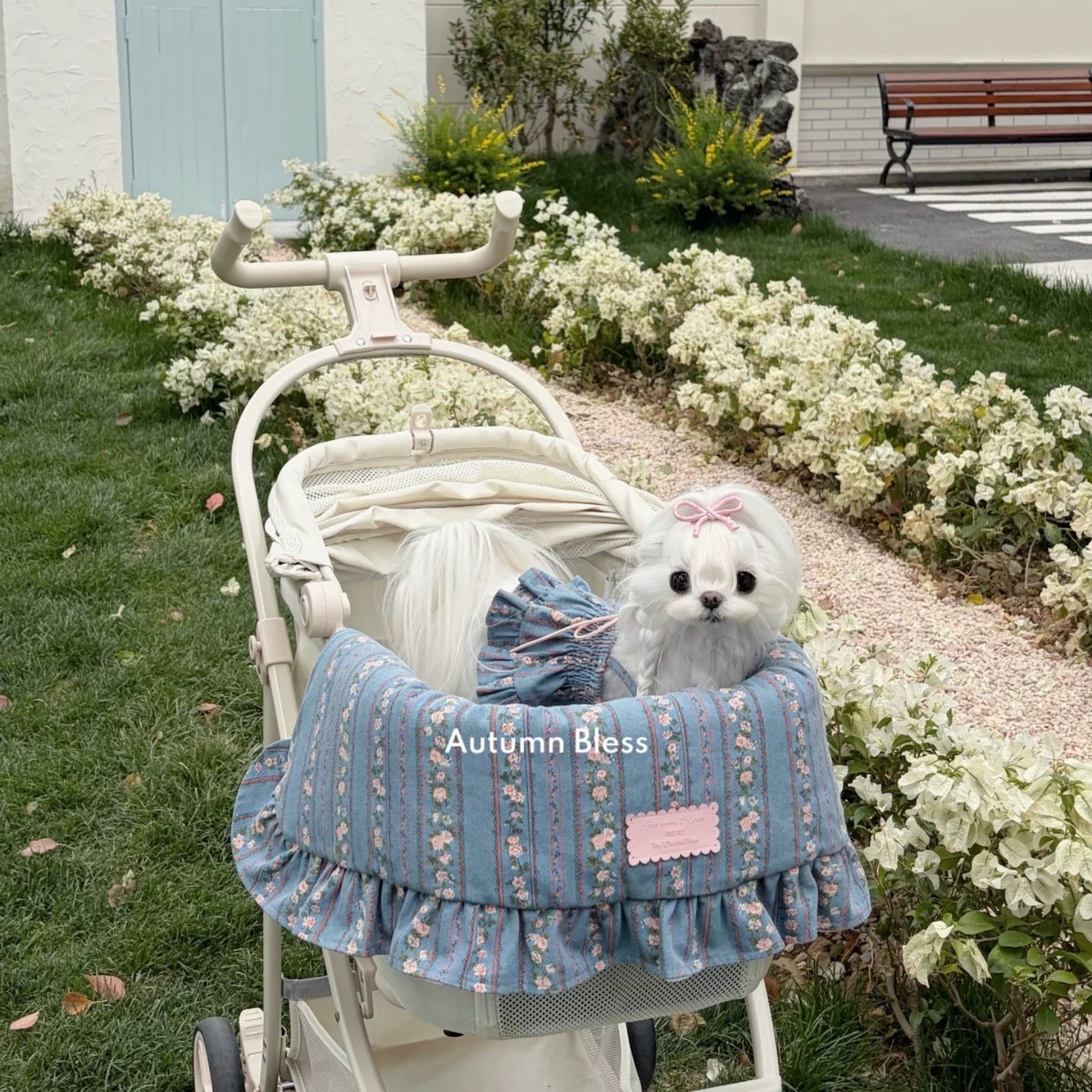 Autumn Bless Vintage Floral Denim Cart Guard