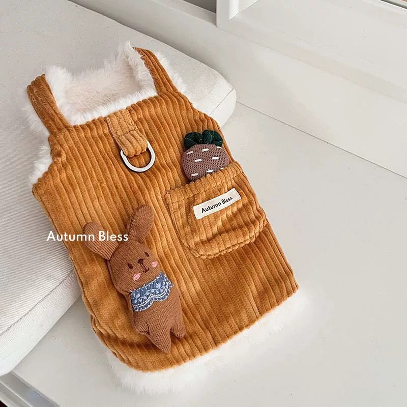 Autumn Bless Cozy Corduroy Vest with Plush Details 