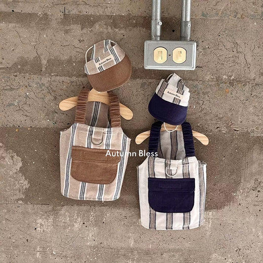 Autumn Bless Cooling Striped Linen Harness – Ice Pack Ready 