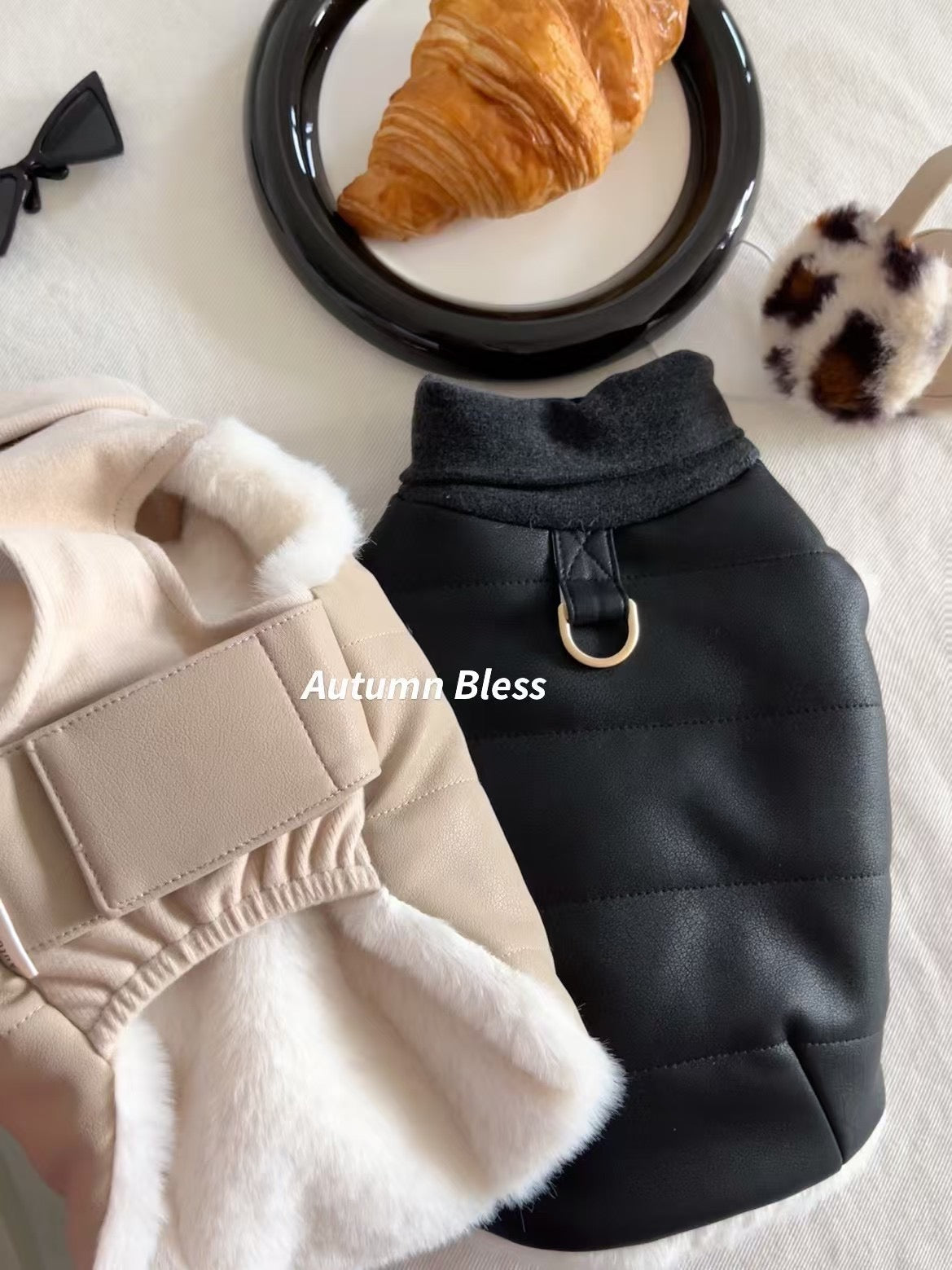 Autumn Bless PU Leather Warm Pet Vest | PU Leather Warm Pet Vest