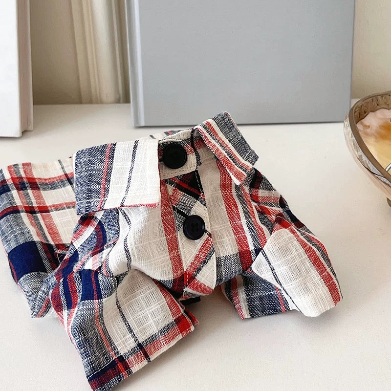 Autumn Bless Stylish cotton check shirt with tie | Cotton Check Shirt with Tie