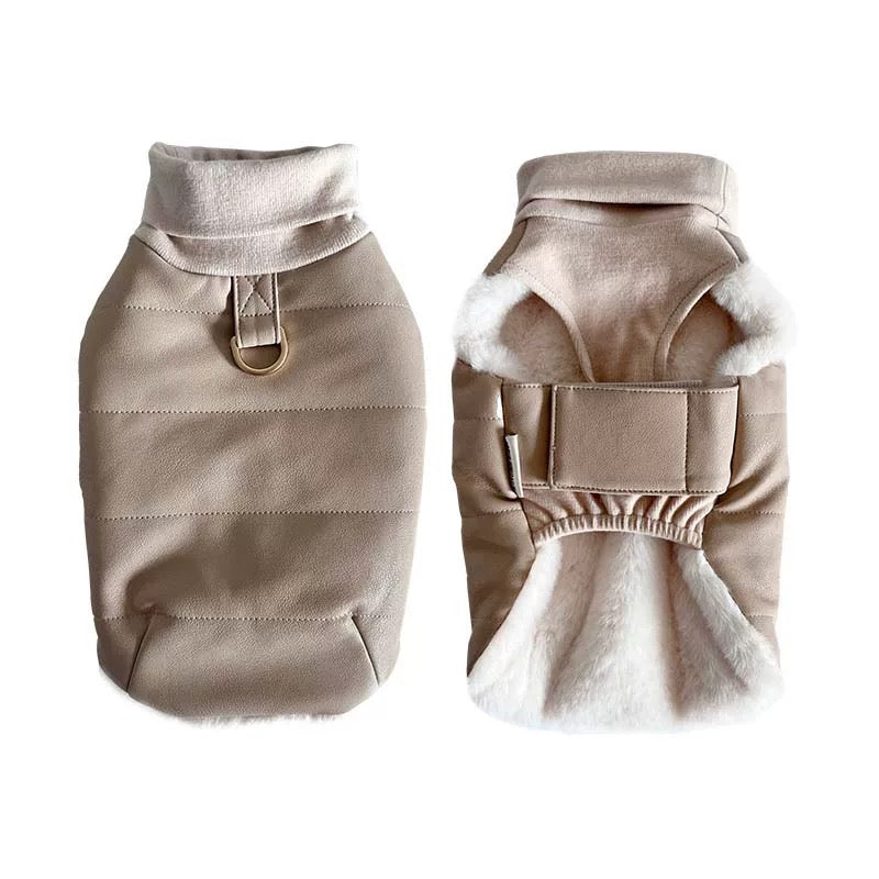 Autumn Bless PU Leather Warm Pet Vest | PU Leather Warm Pet Vest