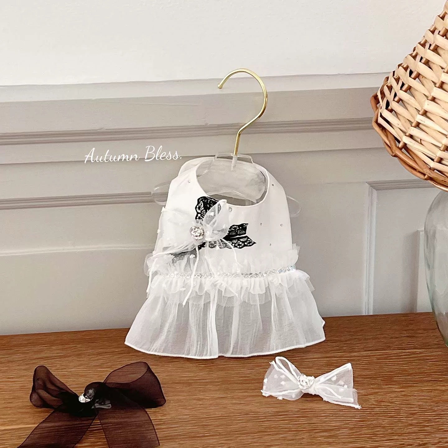 Autumn Bless [Limited Edition] White Lace Bow Harness (with hair clip)