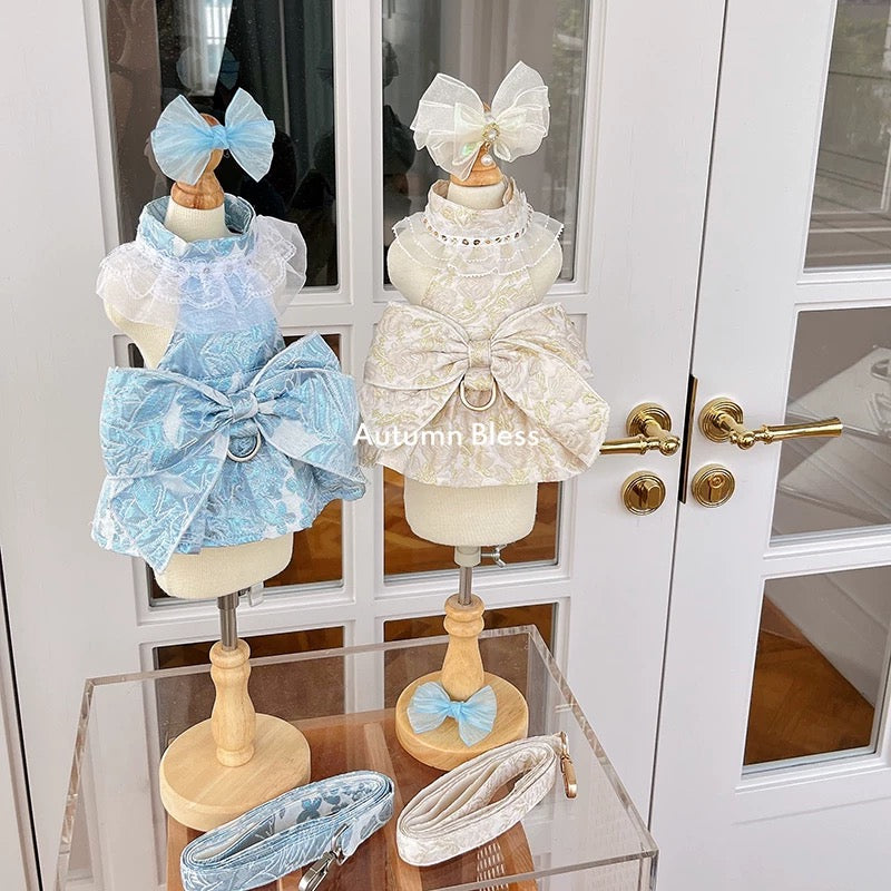 Autumn Bless Elegant Bow Matching Leash |Elegant Bow Matching Leash