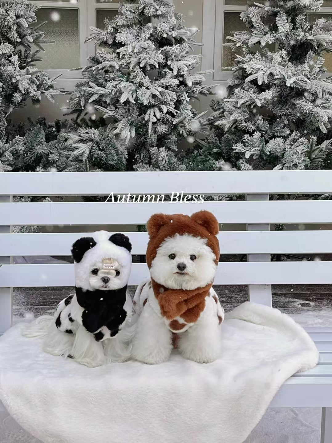 Autumn Bless Cozy Christmas Furry Print Dress Collection