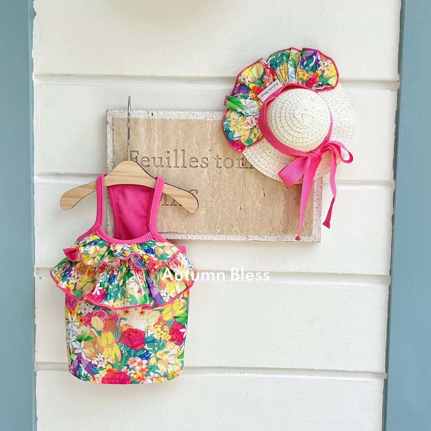 Autumn Bless Summer Resort Frill Camisole Dress with Ribbon 