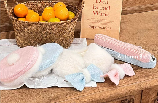 Autumn Bless Tweed Beret / Fur Cape