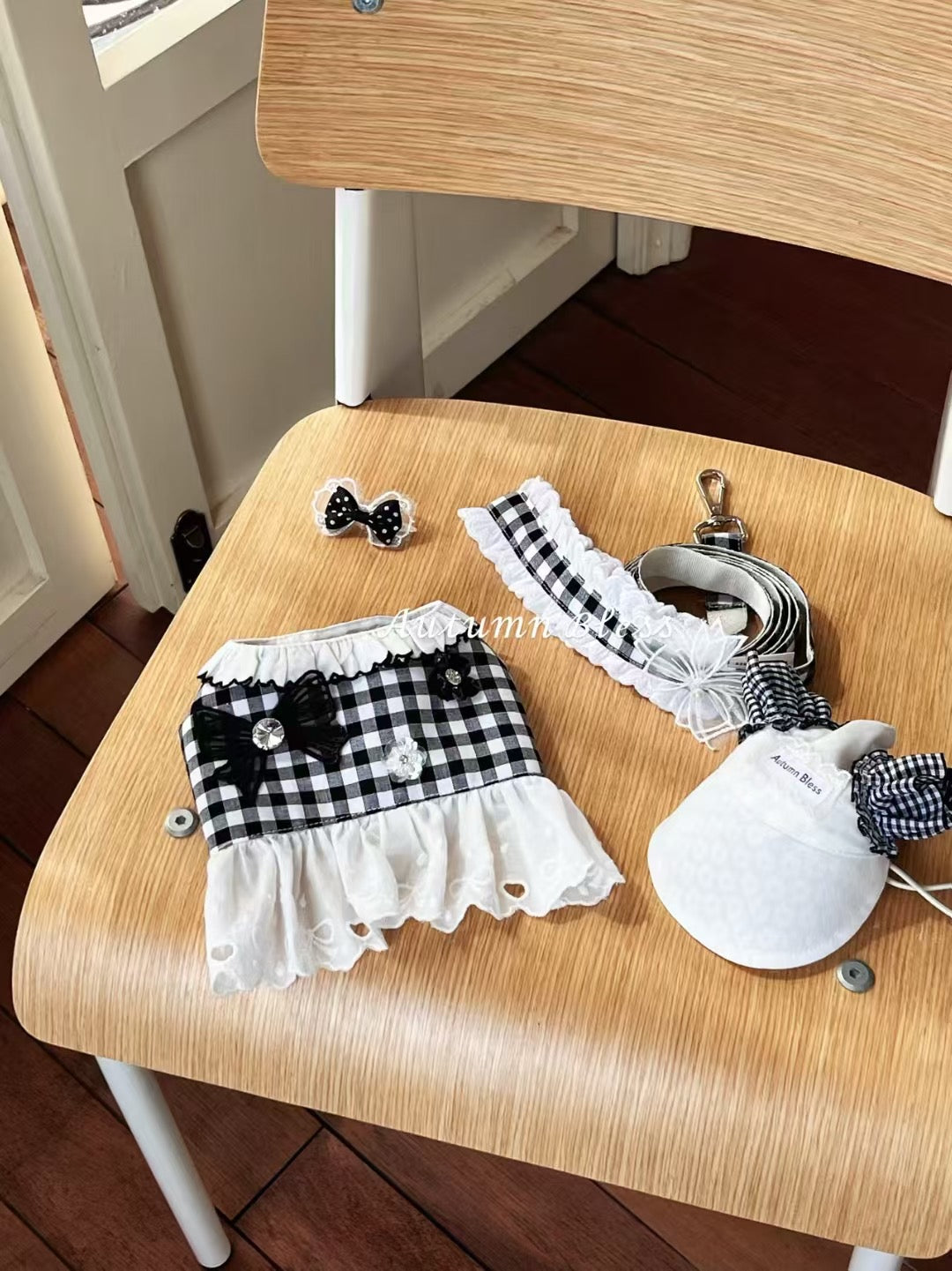 Autumn Bless Floral Checkered Lace Harness