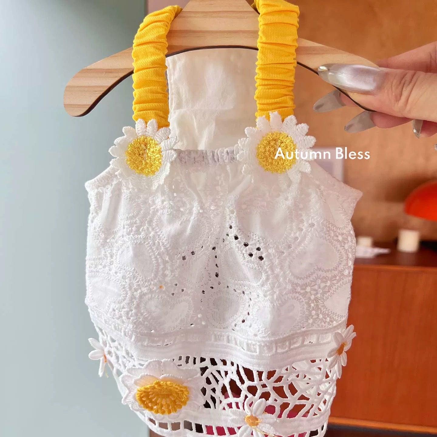 Autumn Bless Lemon Daisy &amp; Marine Picnic Dress