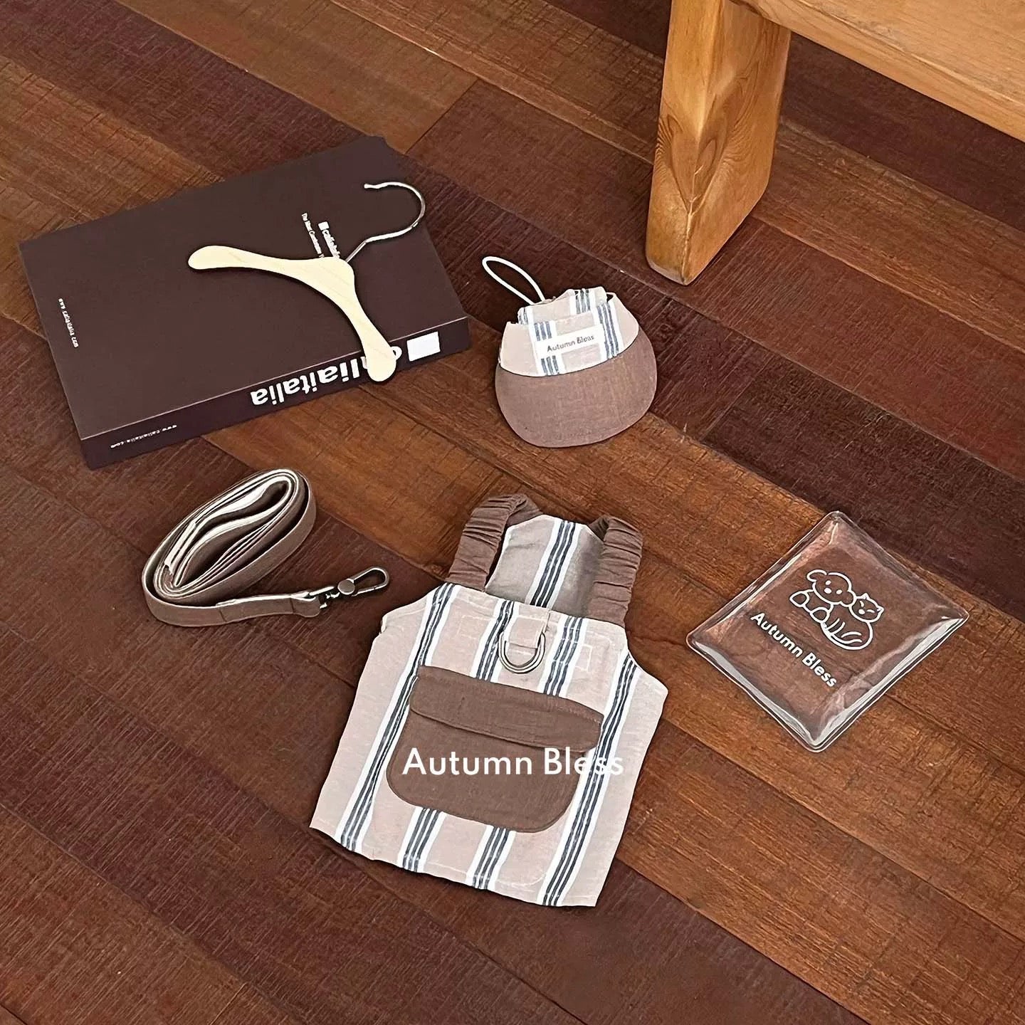 Autumn Bless Cooling Striped Linen Harness – Ice Pack Ready 