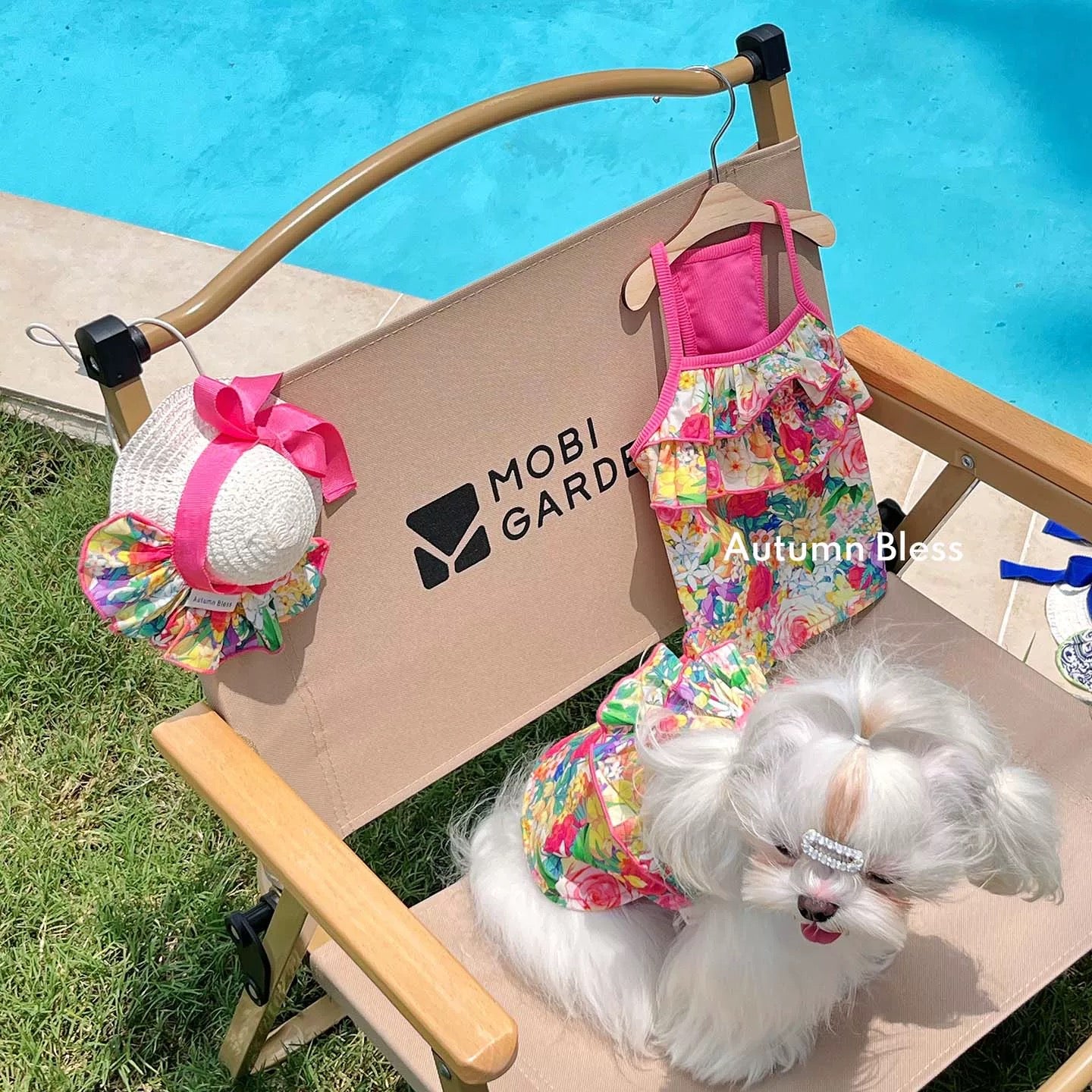 Autumn Bless Summer Resort Frill Camisole Dress with Ribbon 