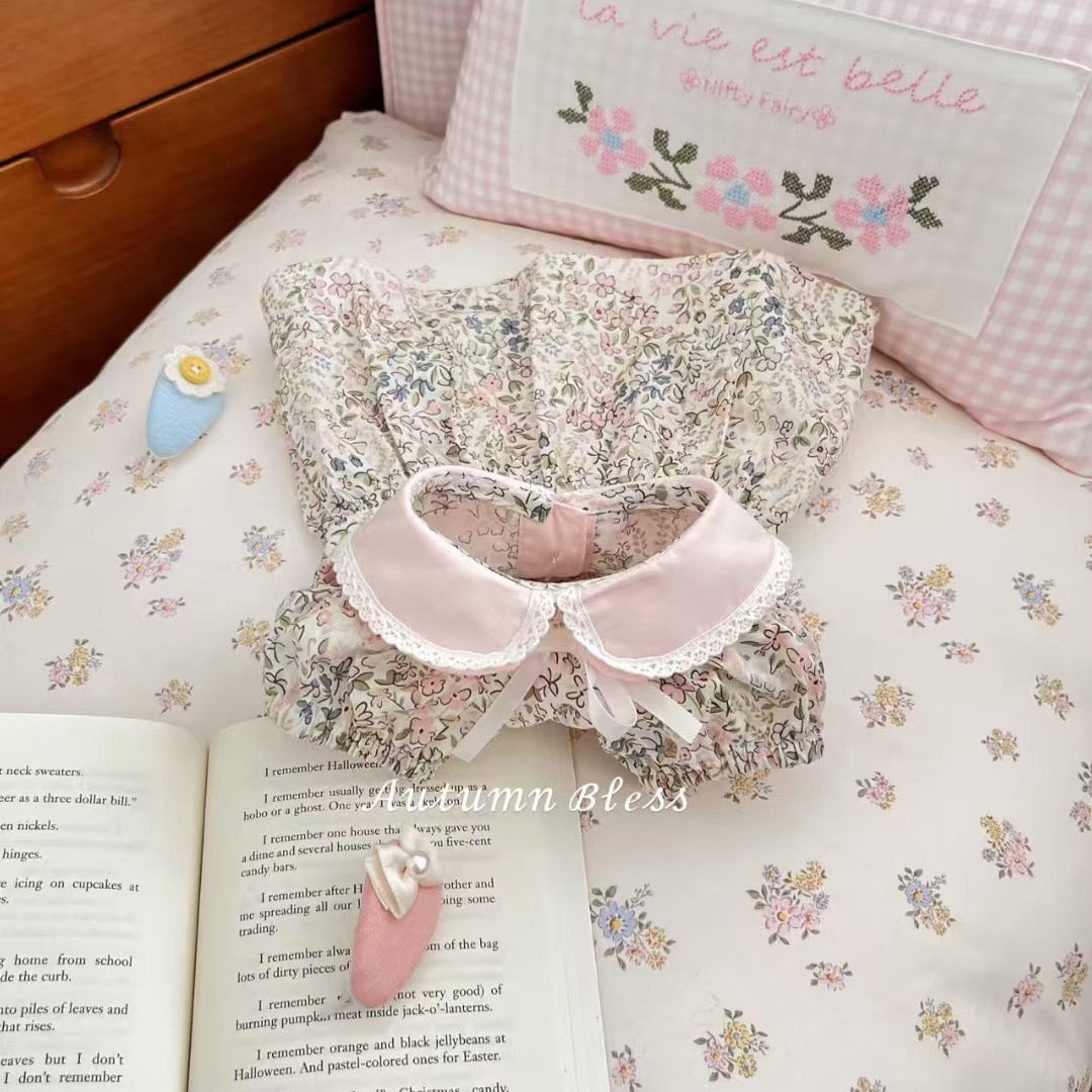 Autumn Bless Floral Dress &amp; Hair Accessory Set | Floral Dress &amp; Hair Accessory Set 