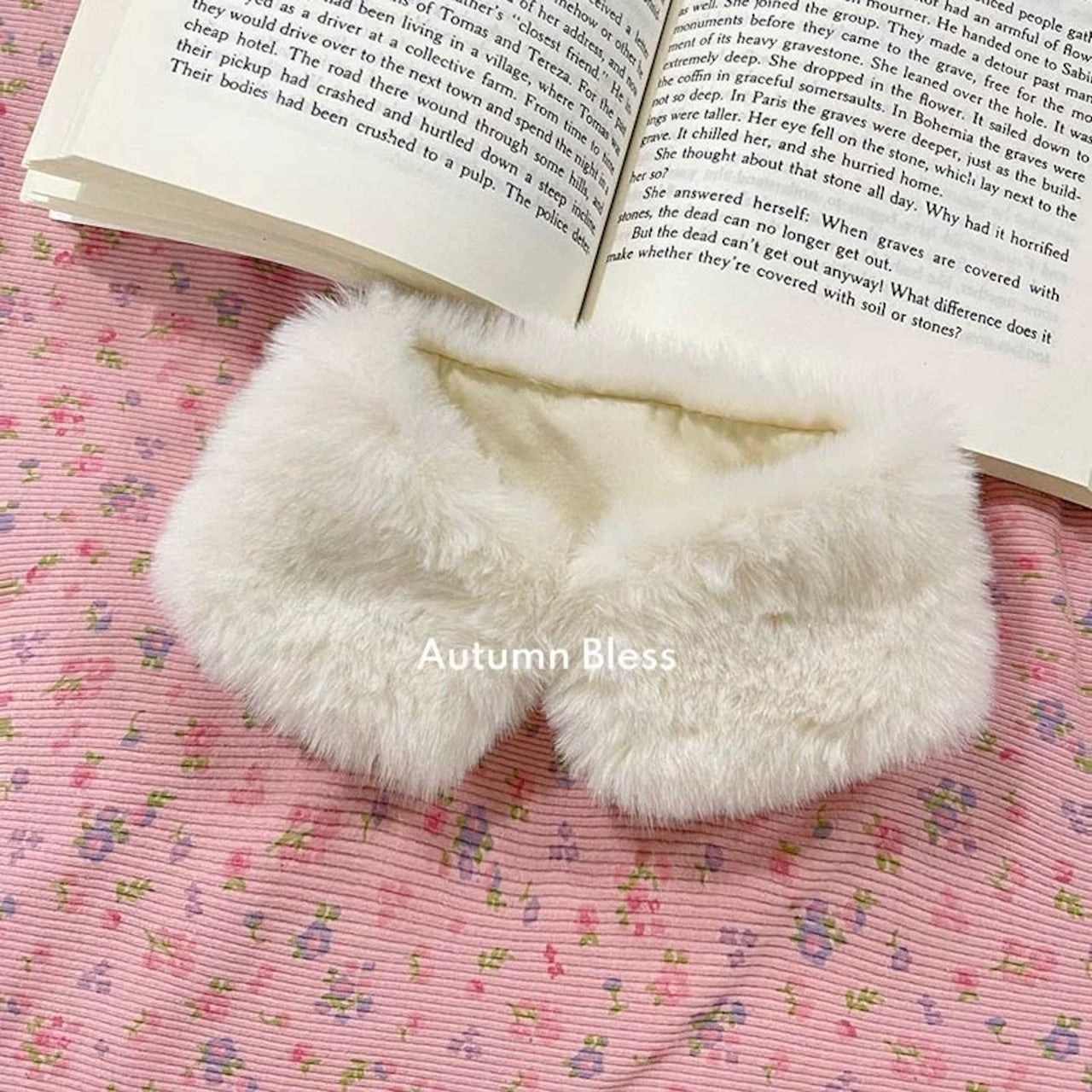 Autumn Bless Tweed Beret / Fur Cape