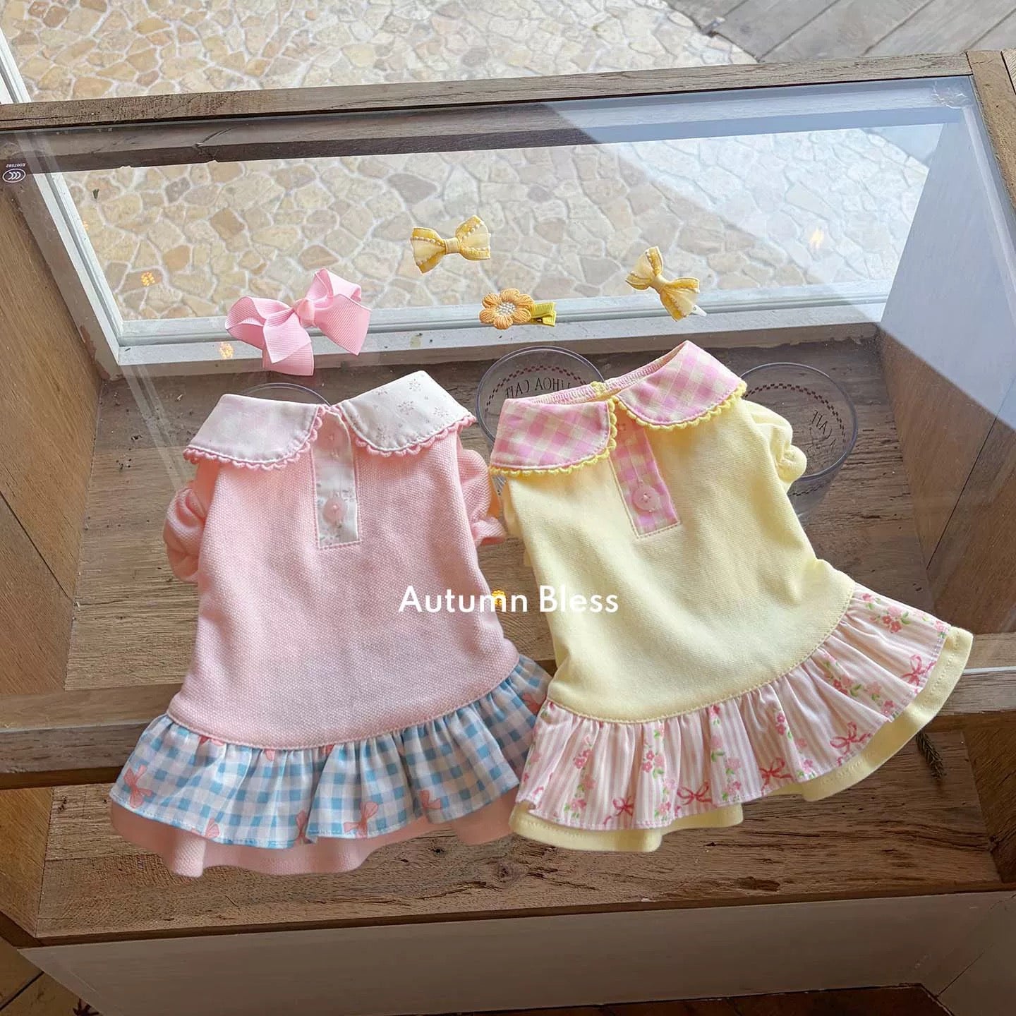 Autumn Bless Valentine Frill Collar Gingham Dress