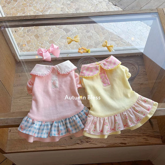 Autumn Bless Valentine Frill Collar Gingham Dress