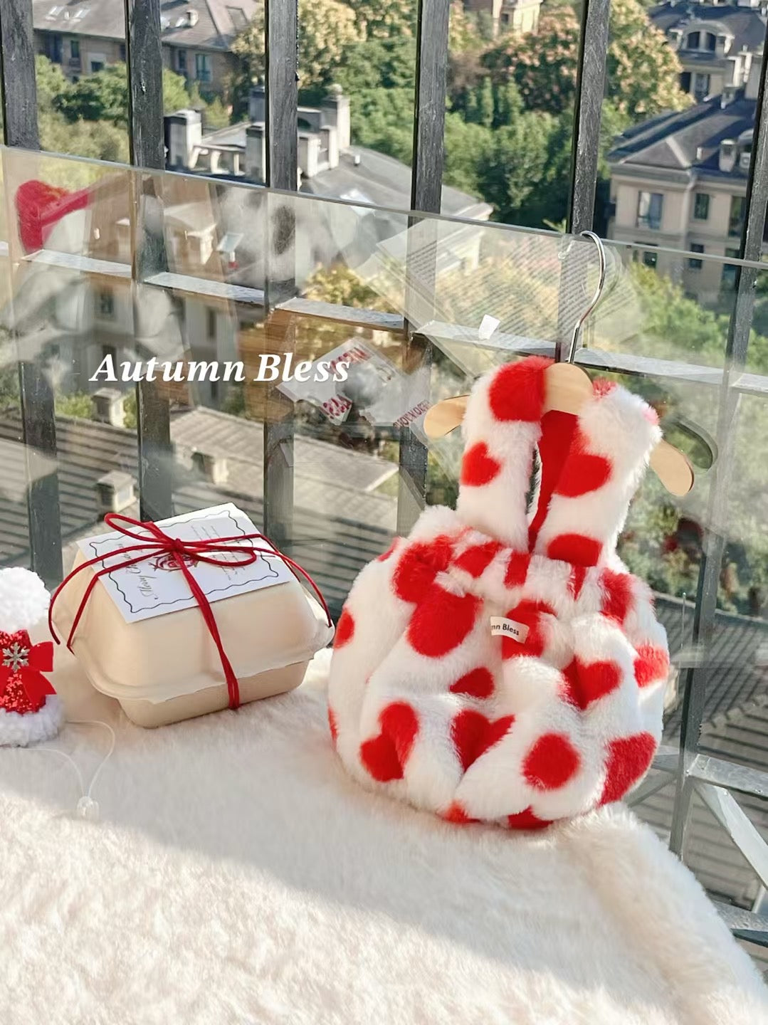 Autumn Bless Cozy Christmas Furry Print Dress Collection