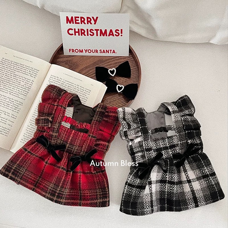 Autumn Bless Festive Plaid Ruffle Dress
