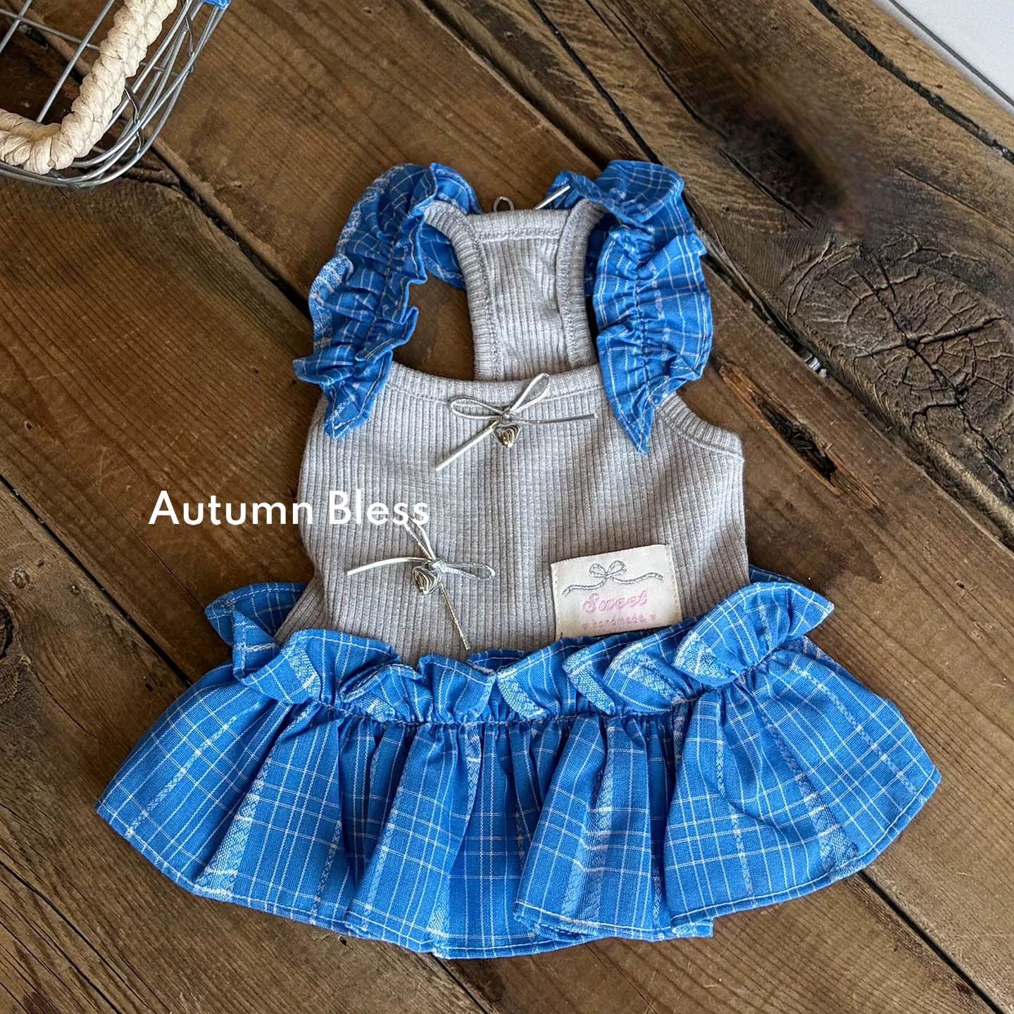 Autumn Bless Sweet Garden Frill Strap Docking Dress (3 Colors)