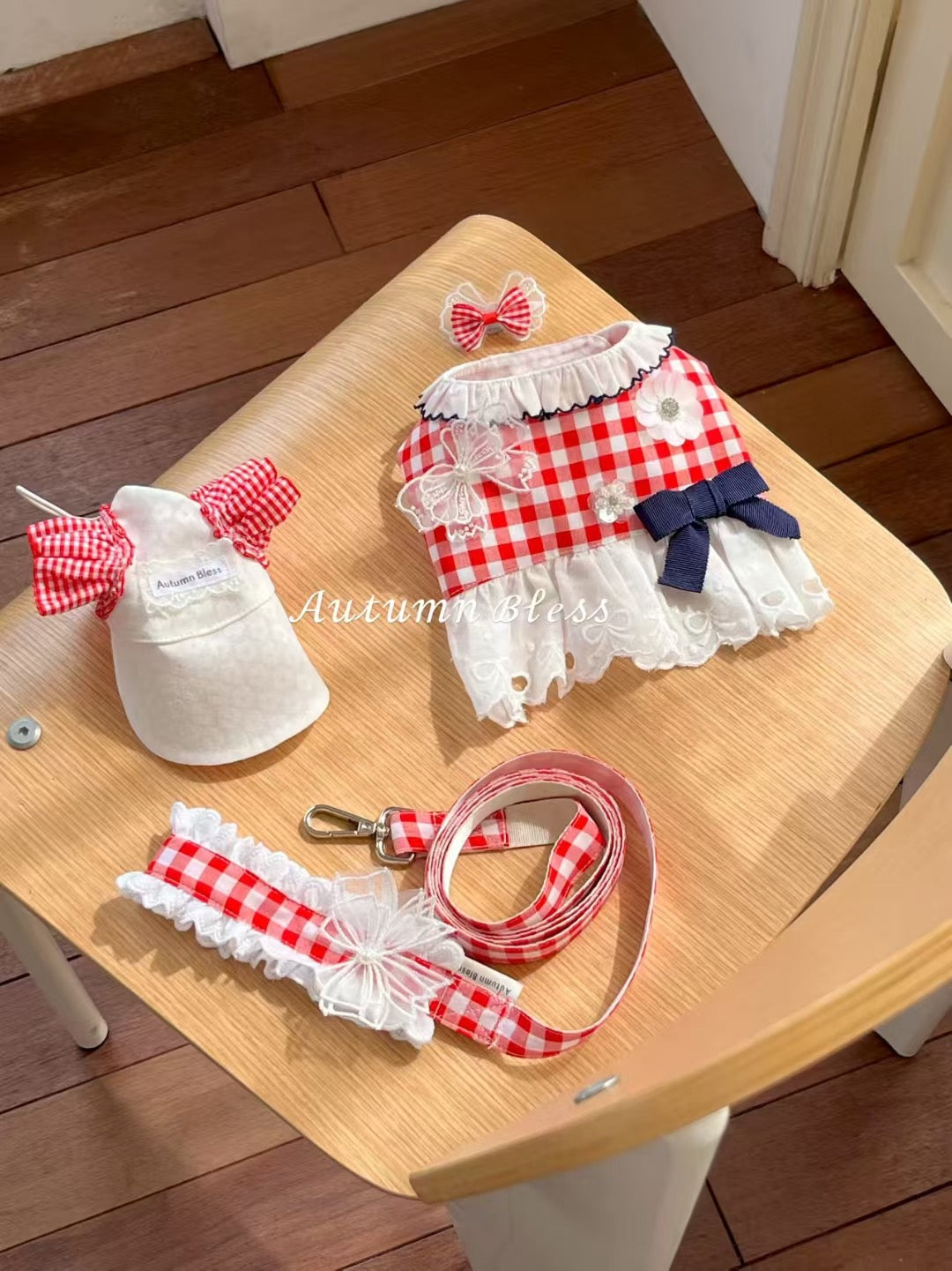 Autumn Bless Floral Checkered Lace Harness