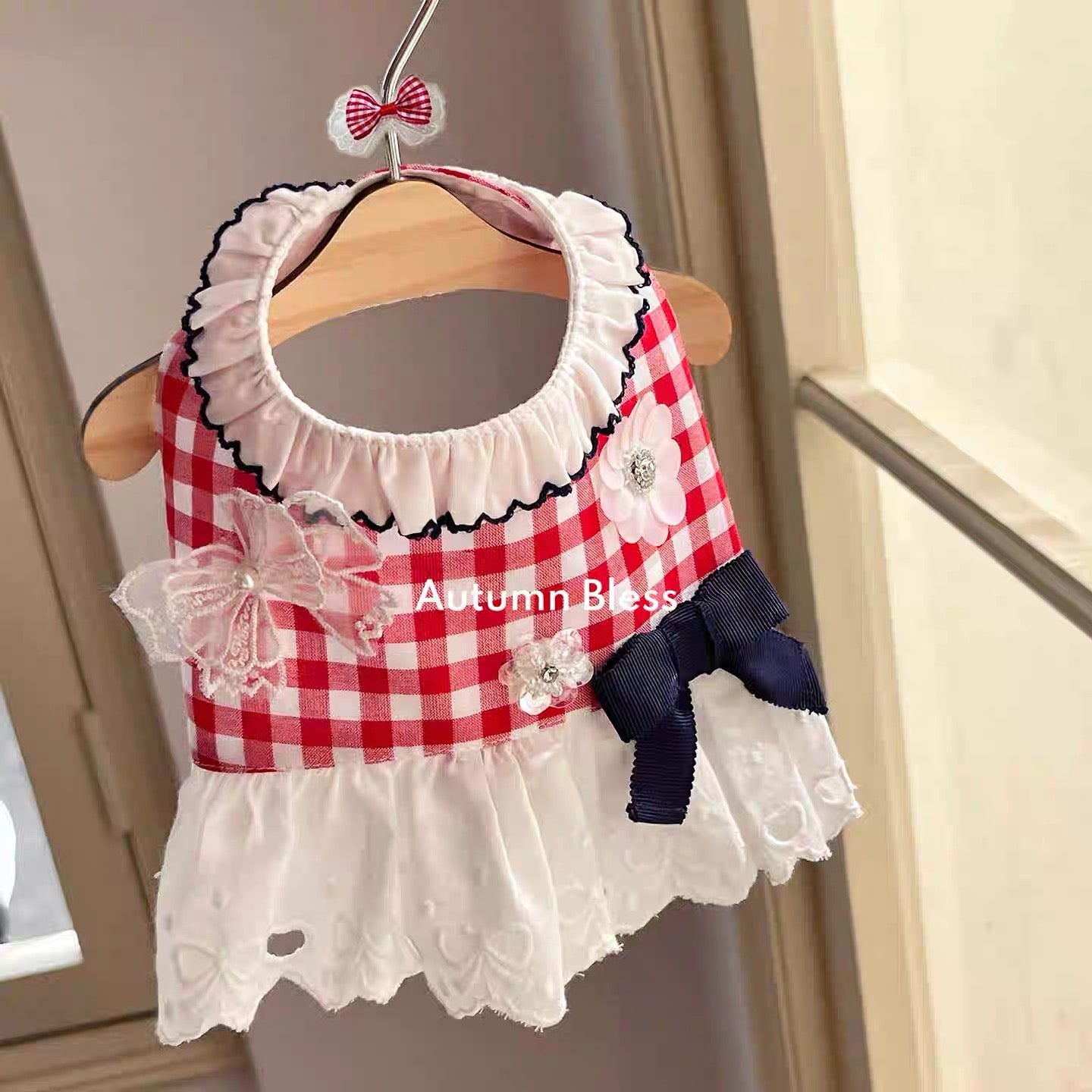 Autumn Bless Floral Checkered Lace Harness