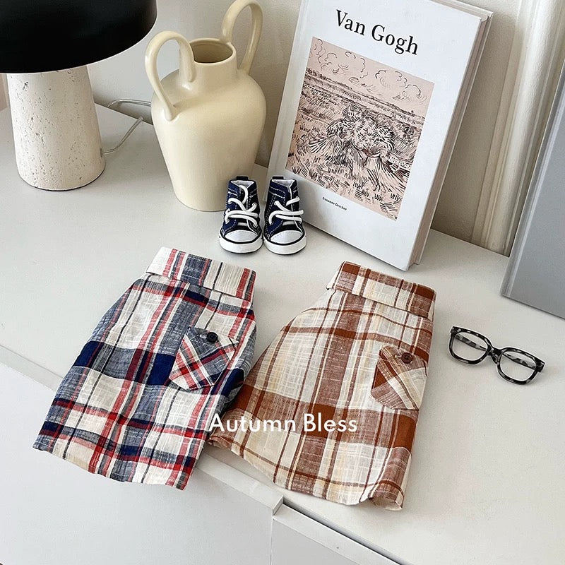 Autumn Bless Stylish cotton check shirt with tie | Cotton Check Shirt with Tie