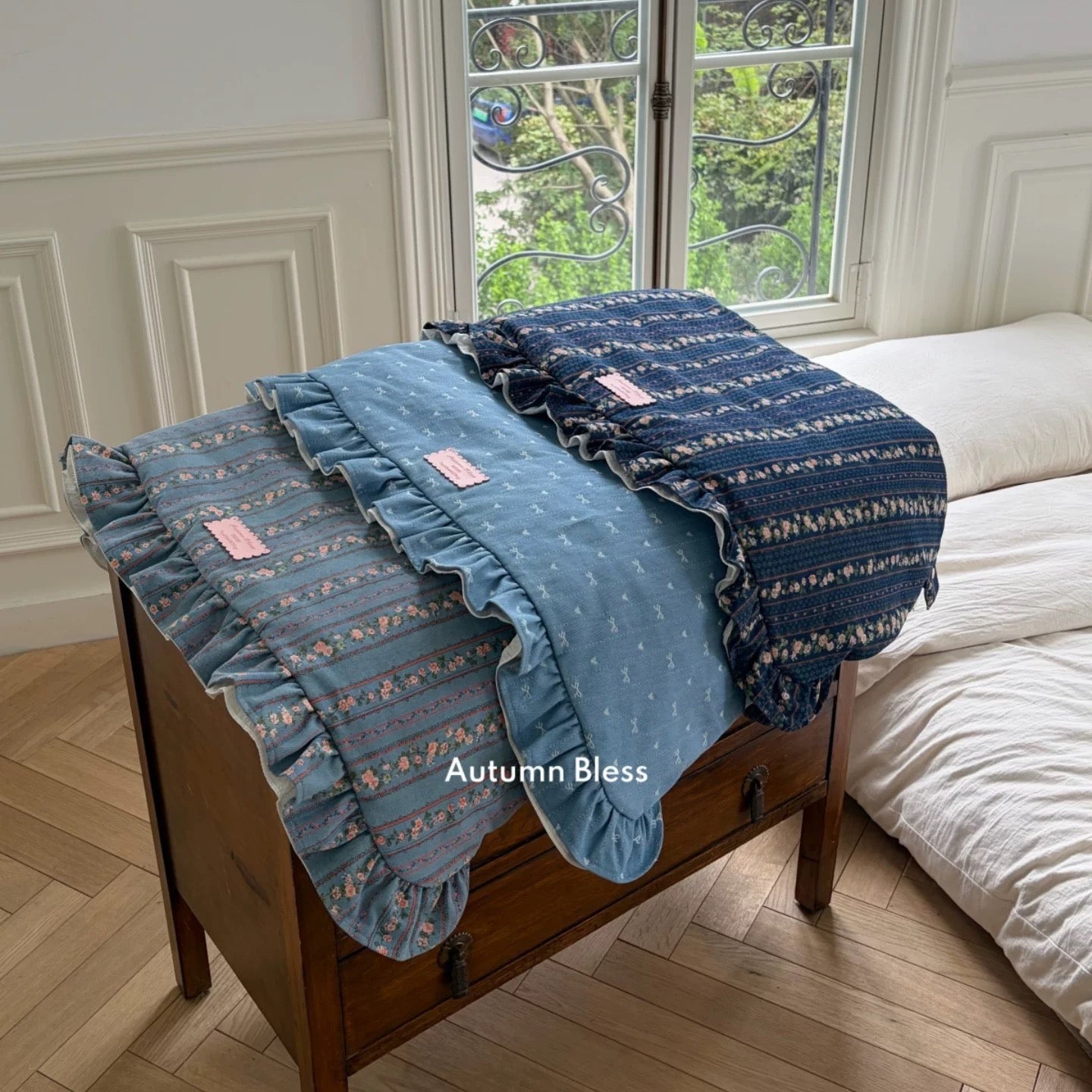 Autumn Bless Vintage Floral Denim Cart Guard