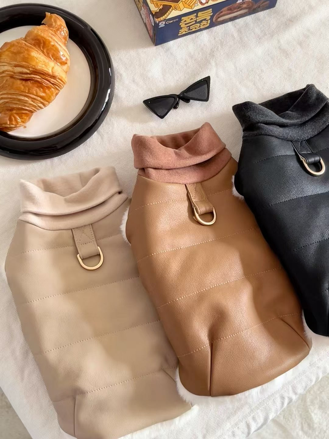 Autumn Bless PU Leather Warm Pet Vest | PU Leather Warm Pet Vest