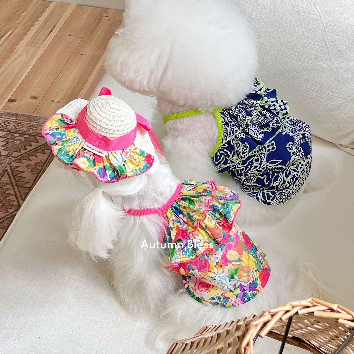 Autumn Bless Summer Resort Frill Camisole Dress with Ribbon 