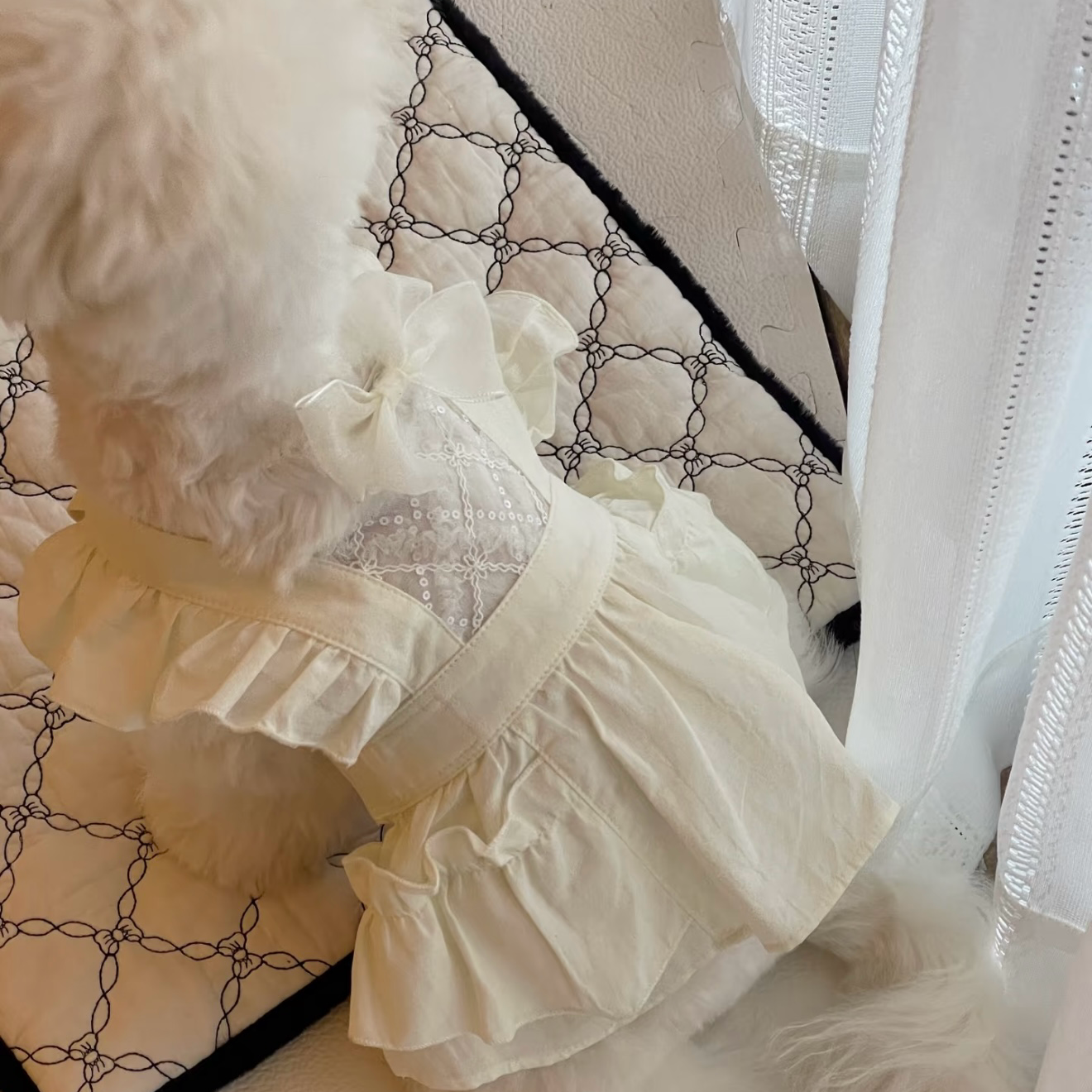 Autumn Bless White Ruffled Lace Dress 