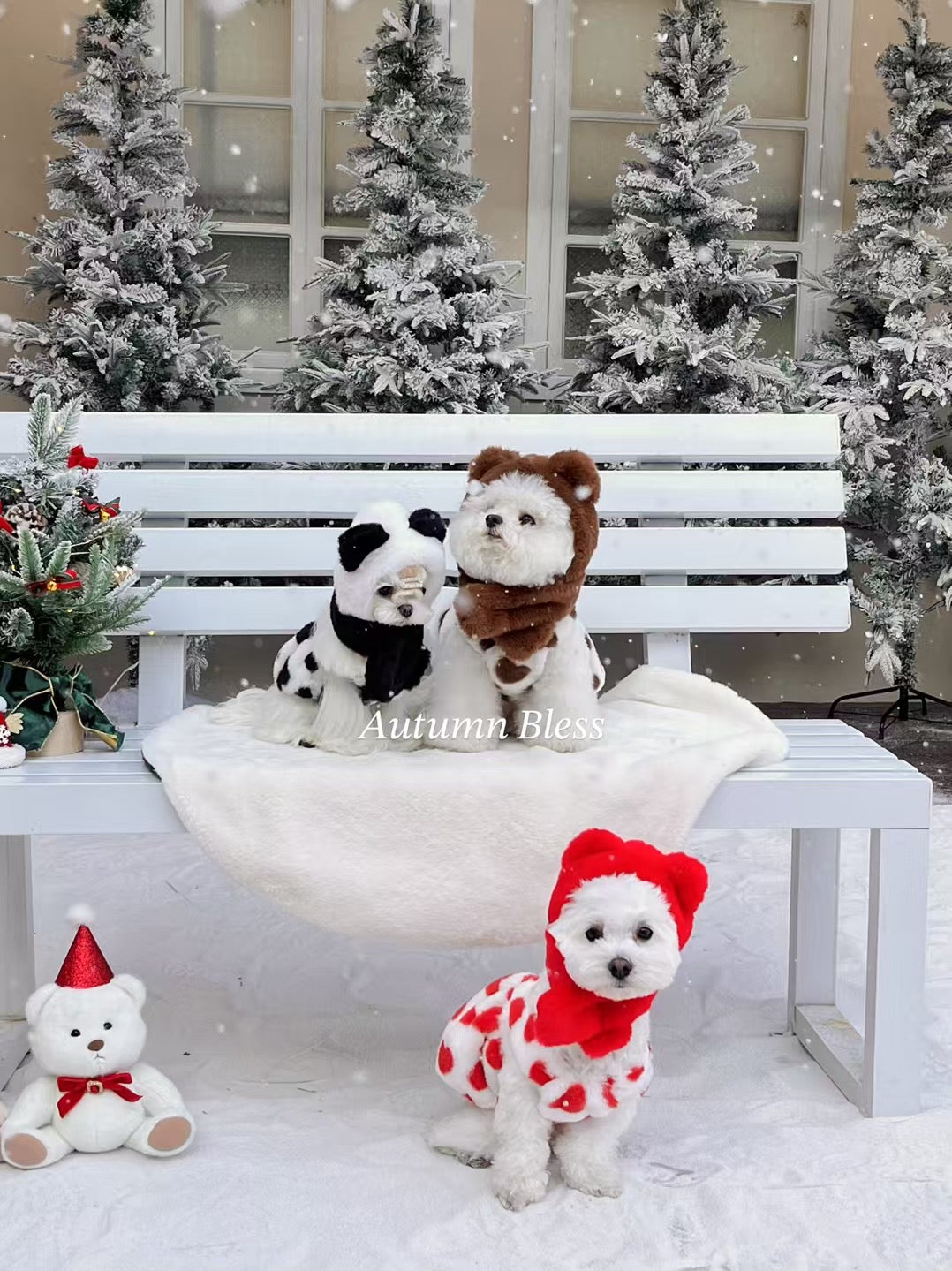 Autumn Bless Cozy Christmas Earmuff Hood Trio