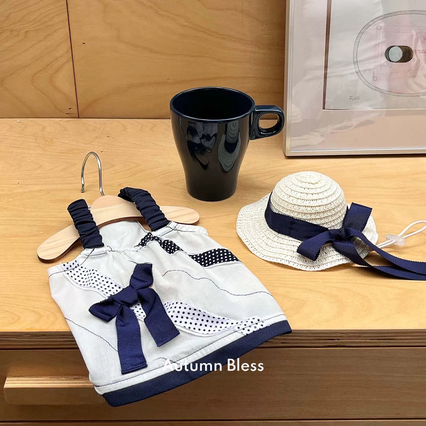 Autumn Bless Lemon Daisy &amp; Marine Picnic Dress