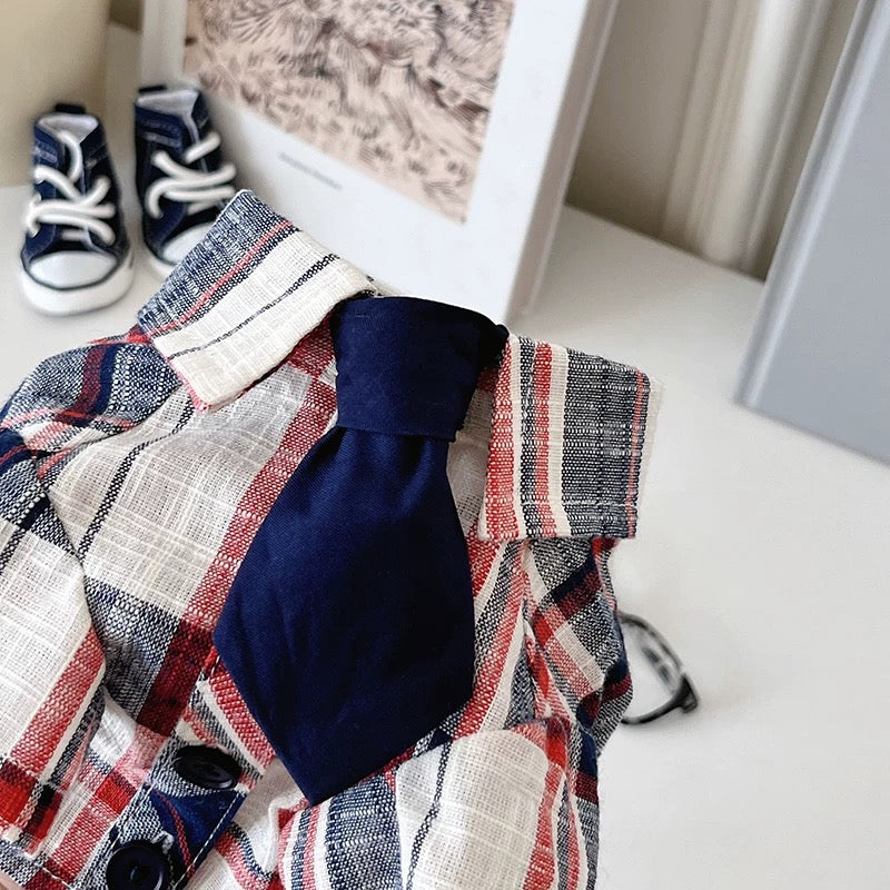 Autumn Bless Stylish cotton check shirt with tie | Cotton Check Shirt with Tie