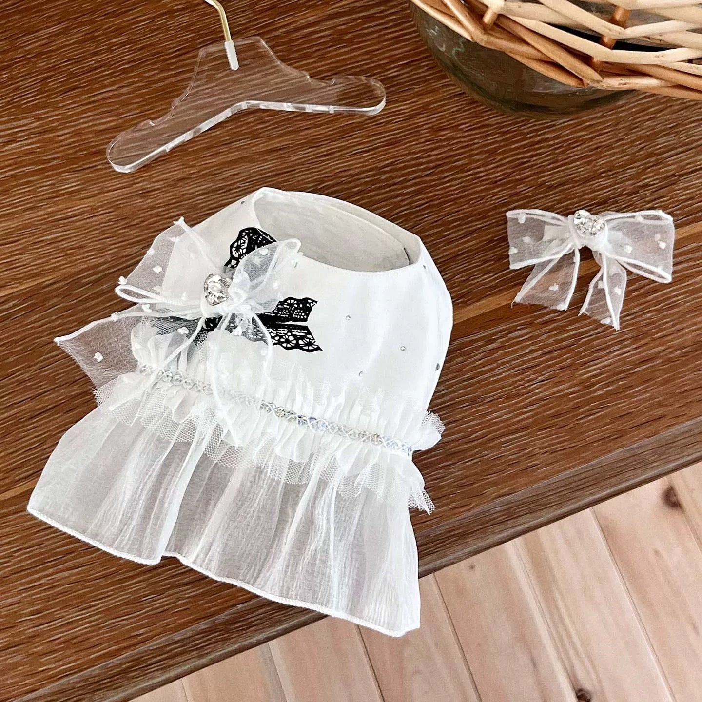 Autumn Bless [Limited Edition] White Lace Bow Harness (with hair clip)